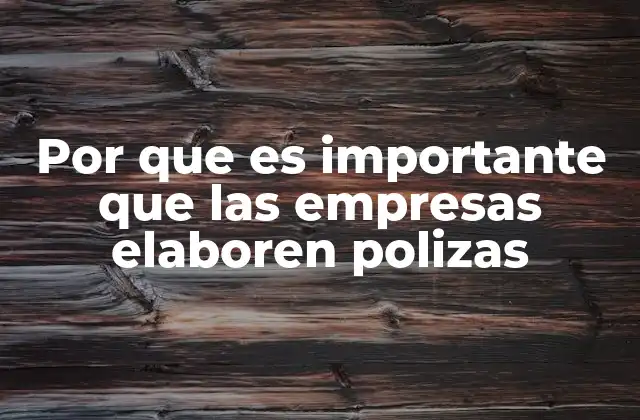 Por que es Importante que las Empresas Elaboren Polizas
