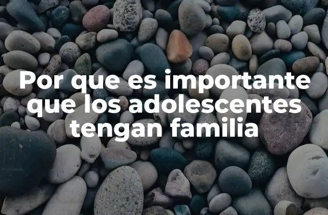 Por que es Importante que los Adolescentes Tengan Familia