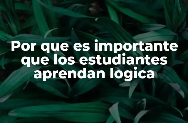 Por que es Importante que los Estudiantes Aprendan Logica 2 La base del pensamiento racional en la educación