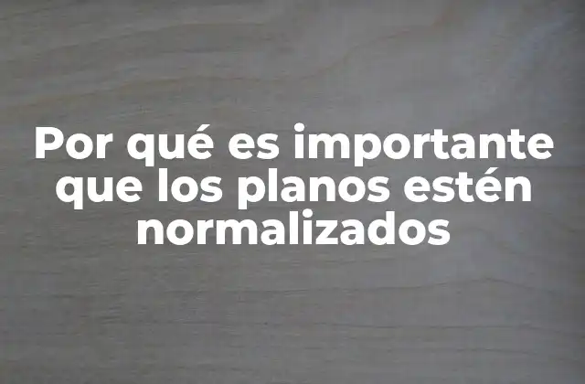 Por Qué es Importante que los Planos Estén Normalizados