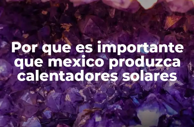 Por que es Importante que Mexico Produzca Calentadores Solares