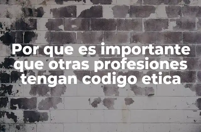 Por que es Importante que Otras Profesiones Tengan Codigo Etica
