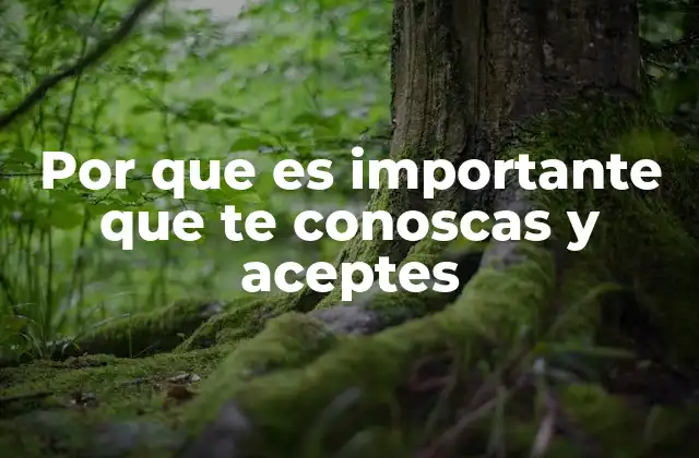 Por que es Importante que Te Conoscas y Aceptes