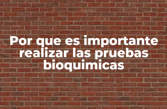 Por que es Importante Realizar las Pruebas Bioquimicas