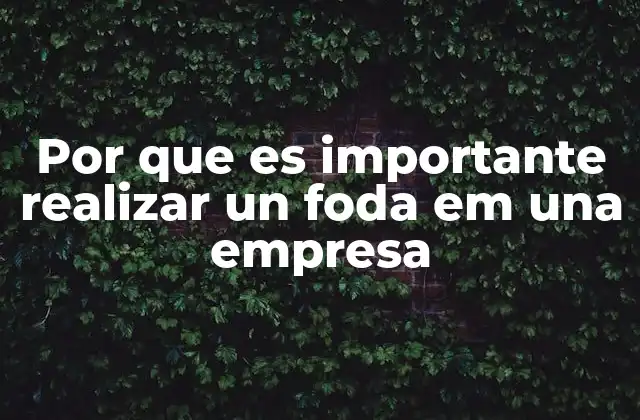 Por que es Importante Realizar un Foda Em una Empresa