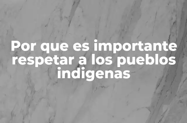 Por que es Importante Respetar a los Pueblos Indigenas