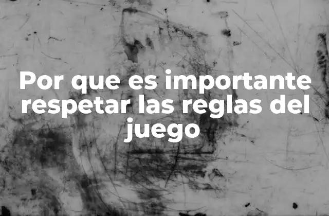 Por que es Importante Respetar las Reglas Del Juego