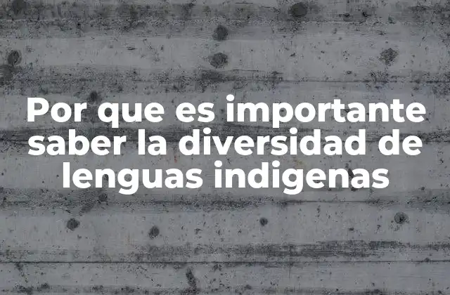 Por que es Importante Saber la Diversidad de Lenguas Indigenas
