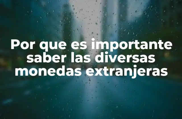Por que es Importante Saber las Diversas Monedas Extranjeras