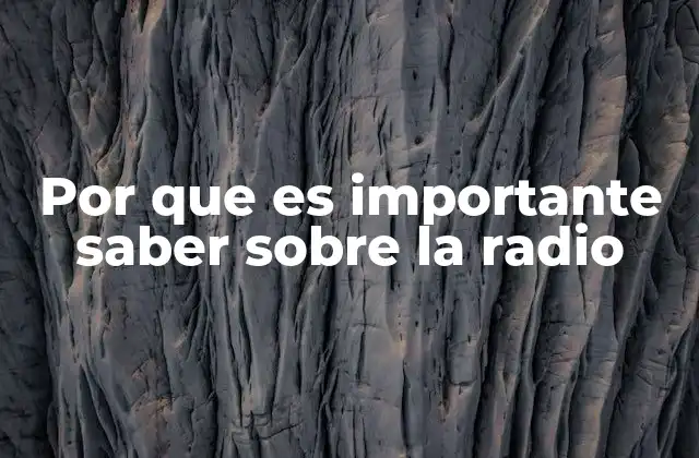 Por que es Importante Saber sobre la Radio