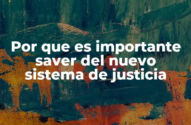 Por que es Importante Saver Del Nuevo Sistema de Justicia