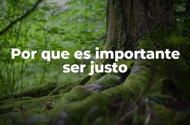 Por que es Importante Ser Justo