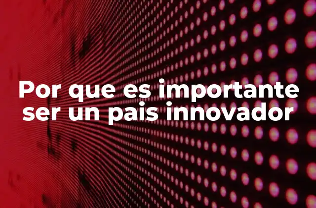 Por que es Importante Ser un Pais Innovador