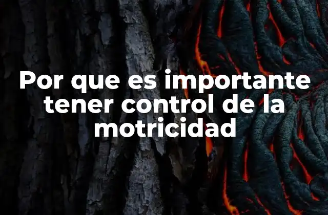 Por que es Importante Tener Control de la Motricidad