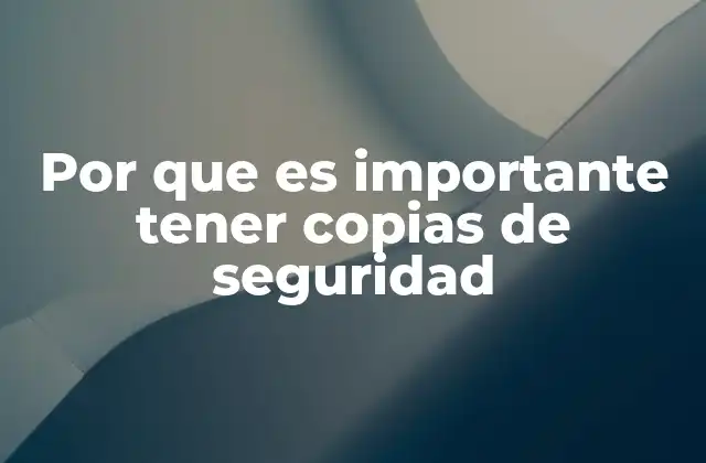Por que es Importante Tener Copias de Seguridad