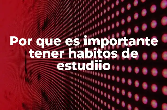 Por que es Importante Tener Habitos de Estudiio