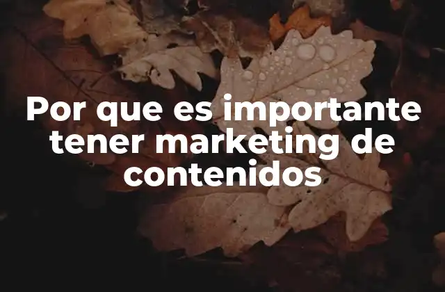 Por que es Importante Tener Marketing de Contenidos