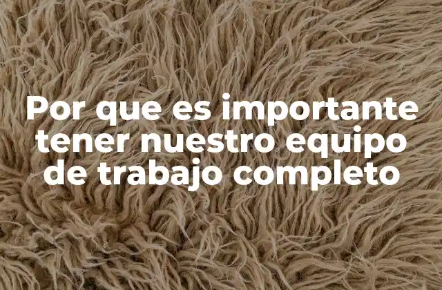 Por que es Importante Tener Nuestro Equipo de Trabajo Completo