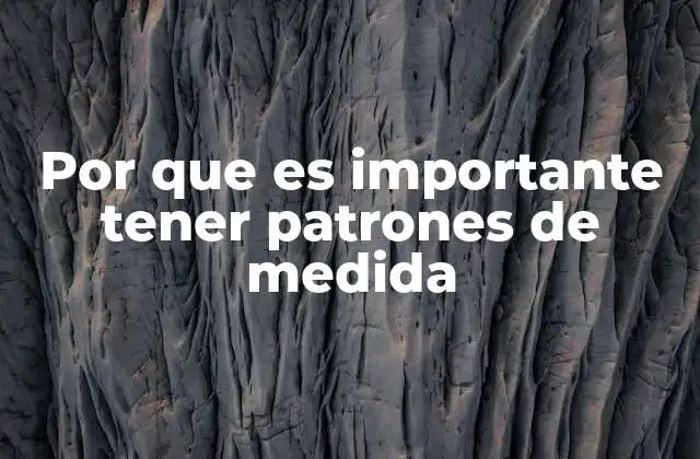 Por que es Importante Tener Patrones de Medida