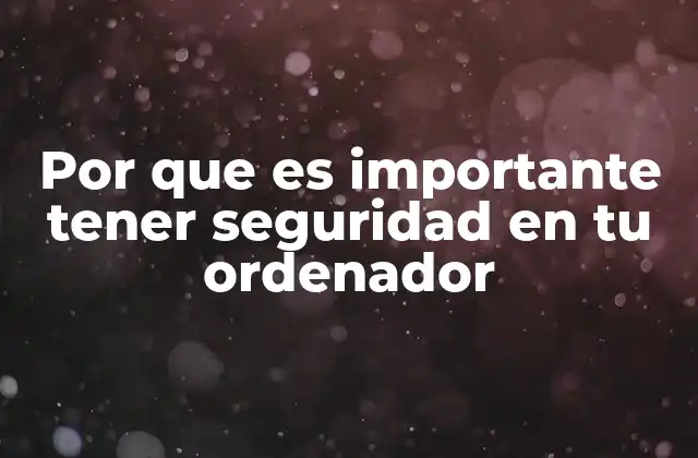Por que es Importante Tener Seguridad en Tu Ordenador