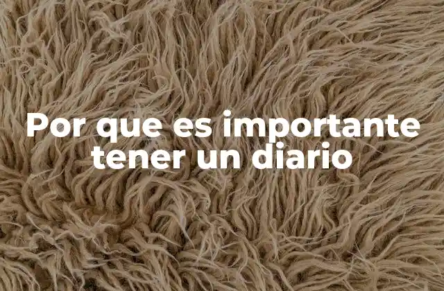 Por que es Importante Tener un Diario