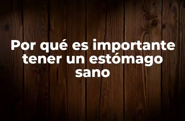 Por Qué es Importante Tener un Estómago Sano