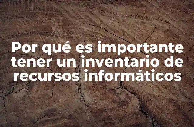 Por Qué es Importante Tener un Inventario de Recursos Informáticos