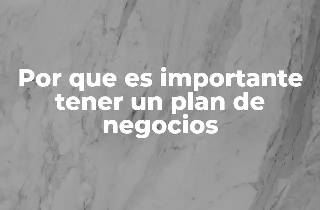 Por que es Importante Tener un Plan de Negocios