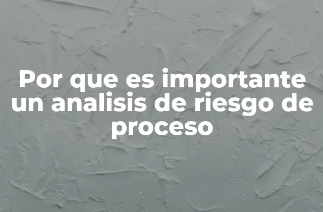 Por que es Importante un Analisis de Riesgo de Proceso