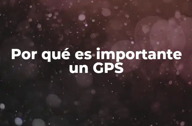 Por Qué es Importante un Gps