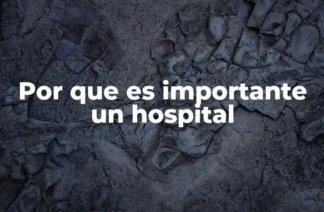 Por que es Importante un Hospital