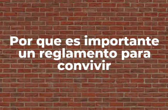 Por que es Importante un Reglamento para Convivir