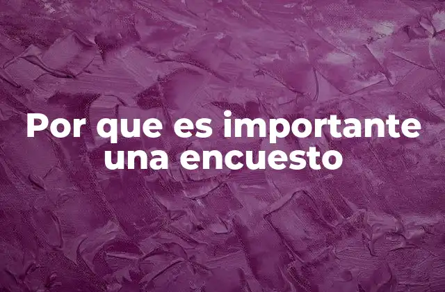 Por que es Importante una Encuesto