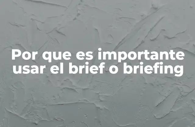 Por que es Importante Usar el Brief o Briefing