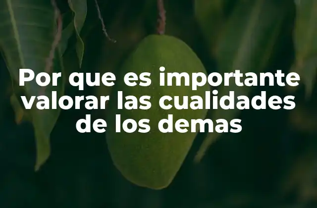 Por que es Importante Valorar las Cualidades de los Demas