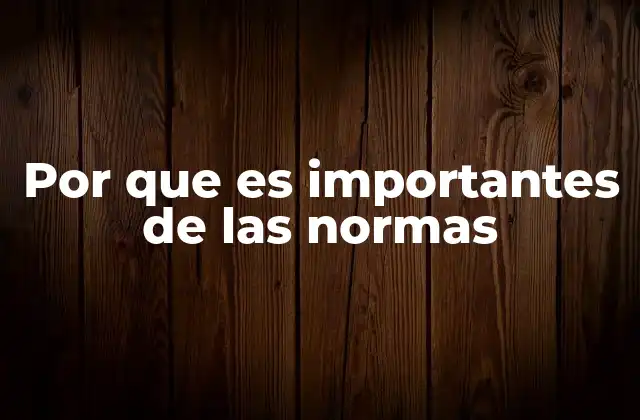 Por que es Importantes de las Normas