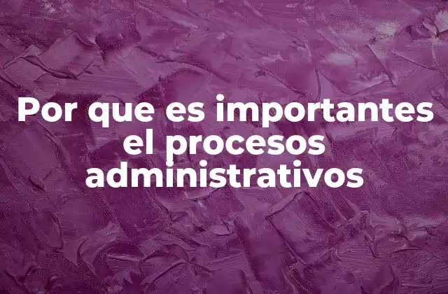 Por que es Importantes el Procesos Administrativos