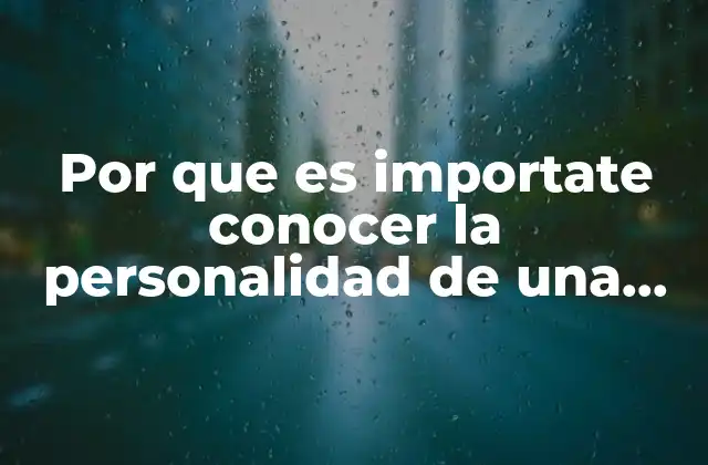 Por que es Importate Conocer la Personalidad de una Persona