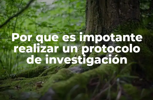 Por que es Impotante Realizar un Protocolo de Investigación