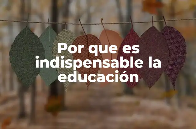 Por que es Indispensable la Educación 2 La base para construir una sociedad próspera