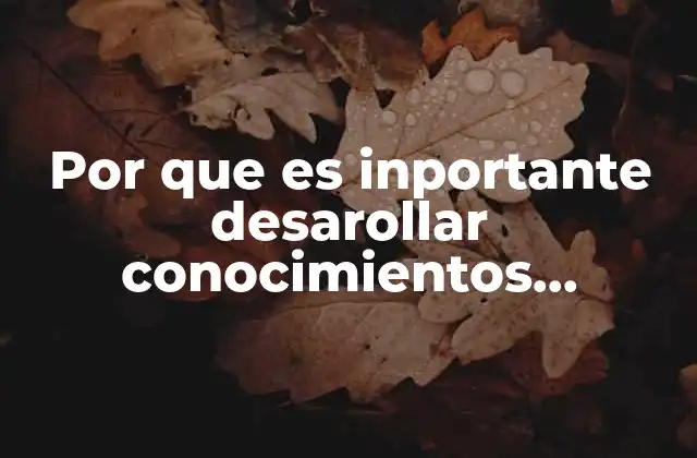 Por que es Inportante Desarollar Conocimientos Habilidades Actitudes y Valores