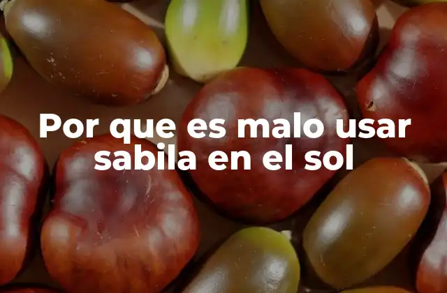 Por que es Malo Usar Sabila en el Sol