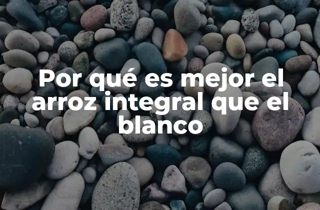 Por Qué es Mejor el Arroz Integral que el Blanco