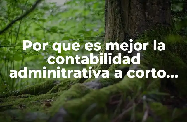 Por que es Mejor la Contabilidad Adminitrativa a Corto Plazo