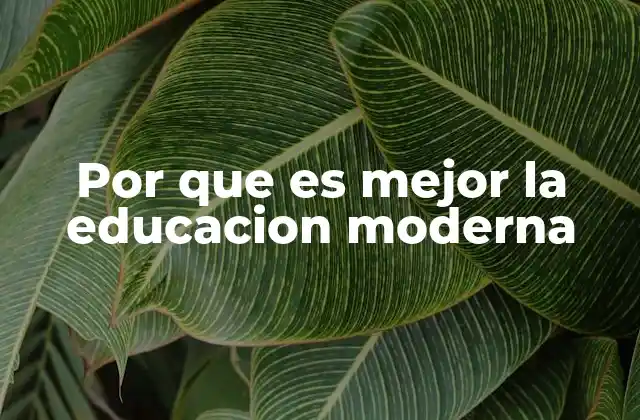 Por que es Mejor la Educacion Moderna