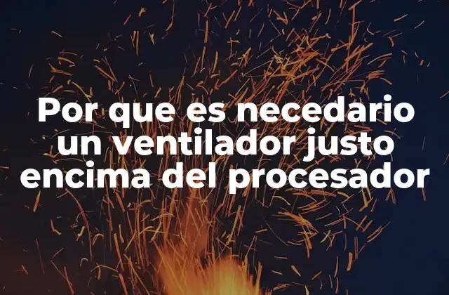 Por que es Necedario un Ventilador Justo Encima Del Procesador