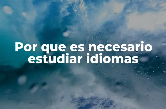 Por que es Necesario Estudiar Idiomas