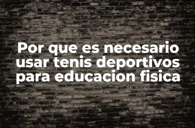 Por que es Necesario Usar Tenis Deportivos para Educacion Fisica