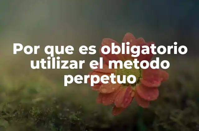Por que es Obligatorio Utilizar el Metodo Perpetuo