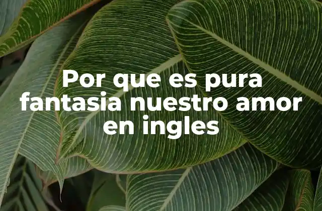 Por que es Pura Fantasia Nuestro Amor en Ingles